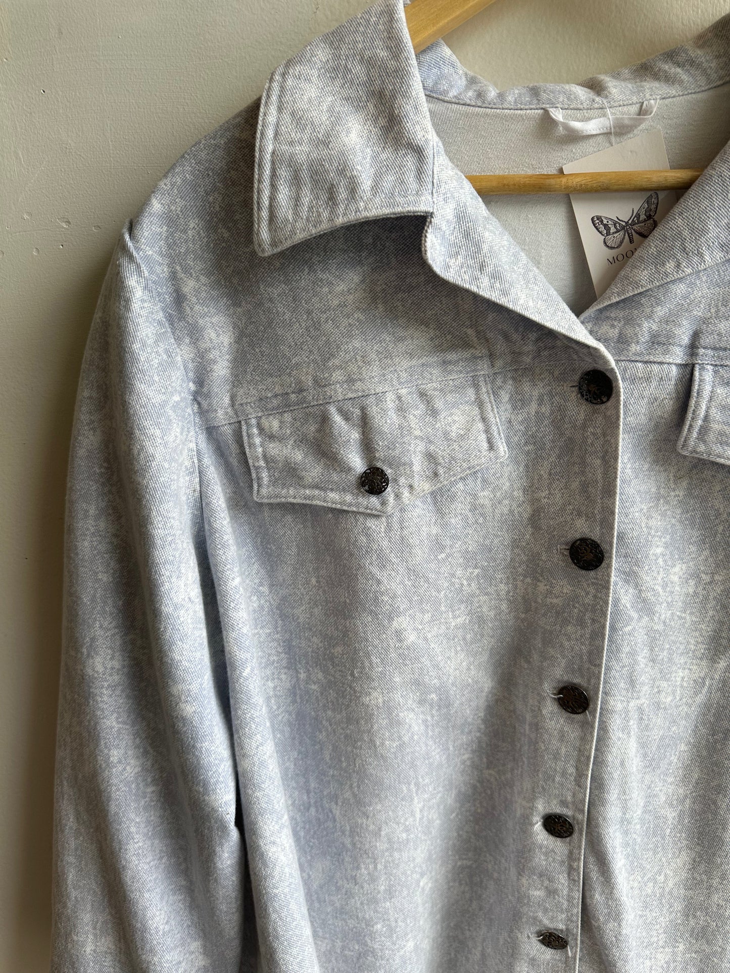 Vintage Faded Denim Shirt Jacket – Size XXL