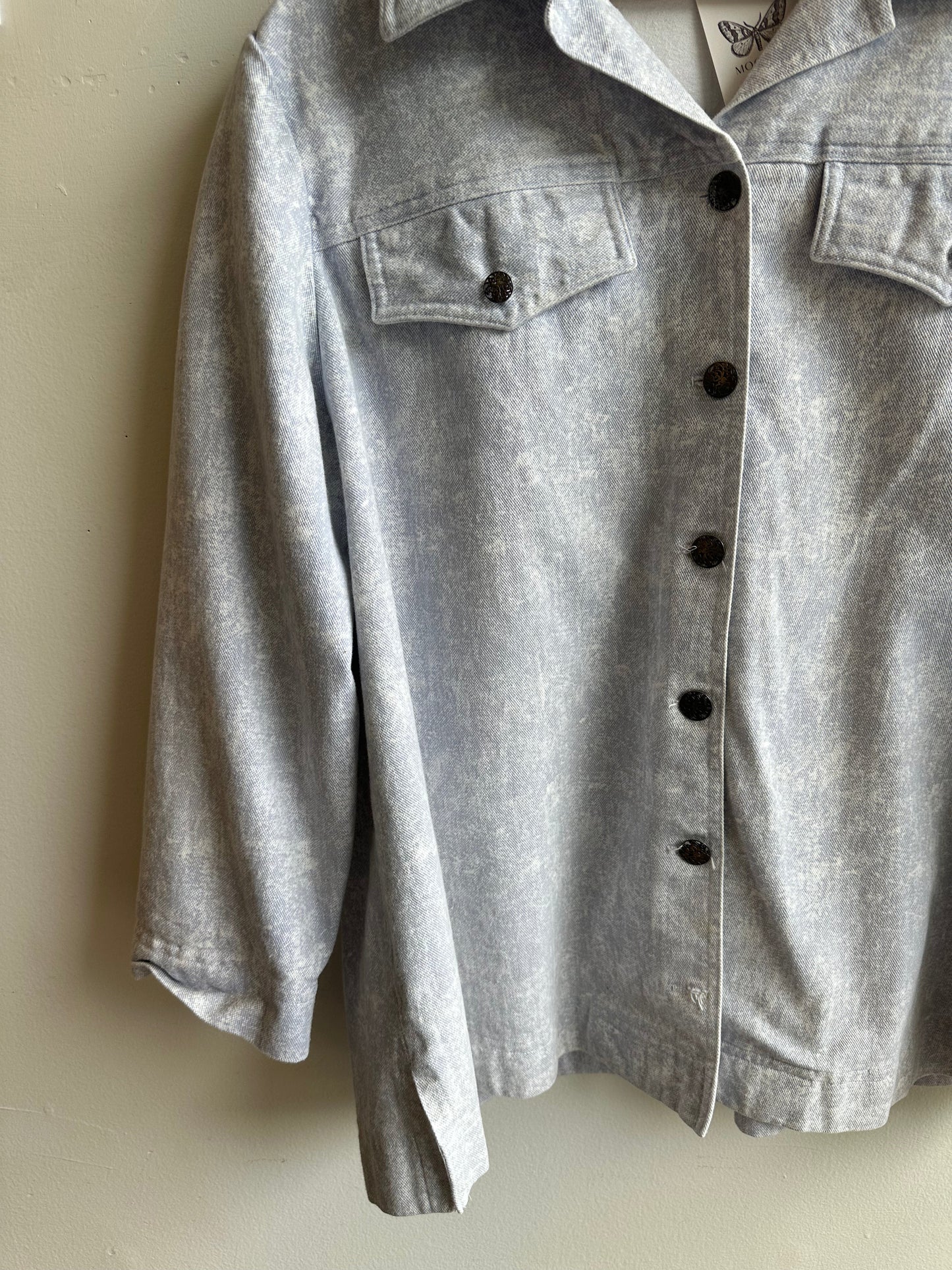 Vintage Faded Denim Shirt Jacket – Size XXL