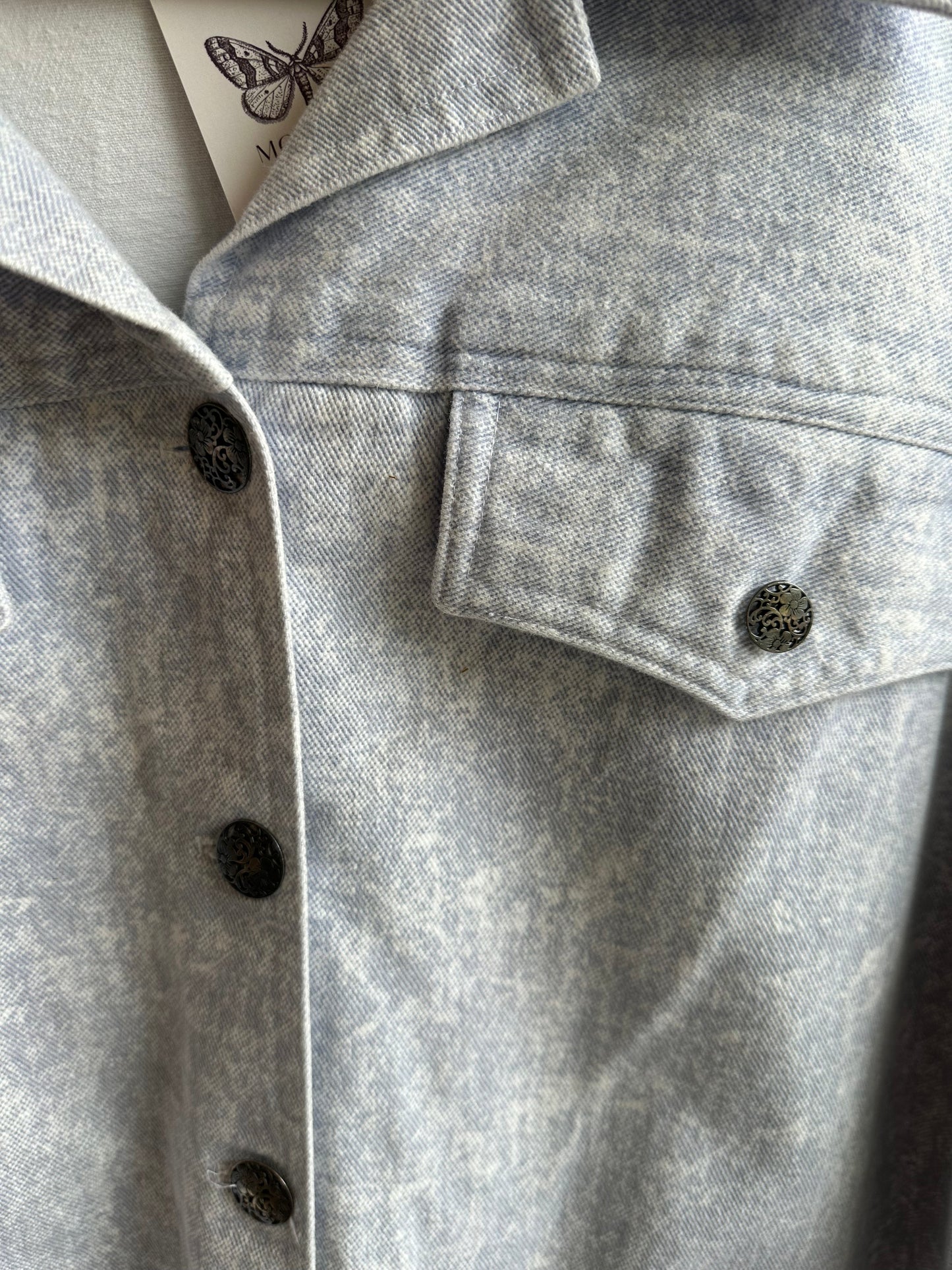 Vintage Faded Denim Shirt Jacket – Size XXL
