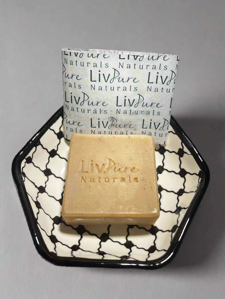 Cedar Wood-Olive Oil Soap | Woodsy Face & Body Bar with Gentle Exfoliation | Organic and Natural Bar Soap