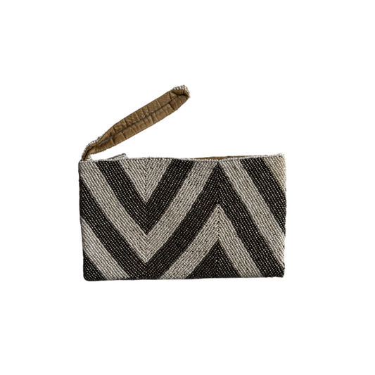 Beaded Zig Zag Clutch Purse