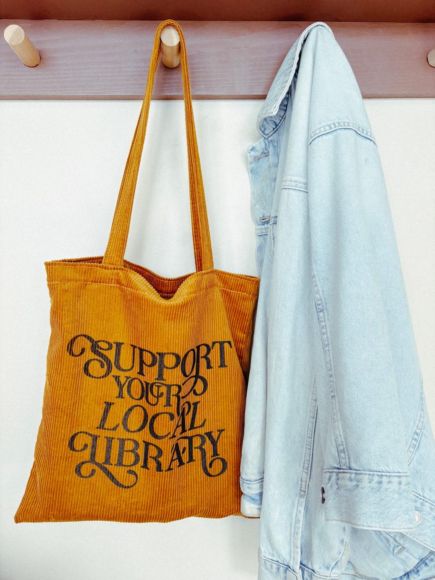 Support Your Local Library Corduroy Tote | Made by Kayli Co.