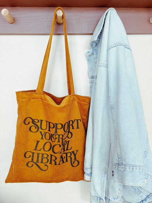 Support Your Local Library Corduroy Tote | Made by Kayli Co.