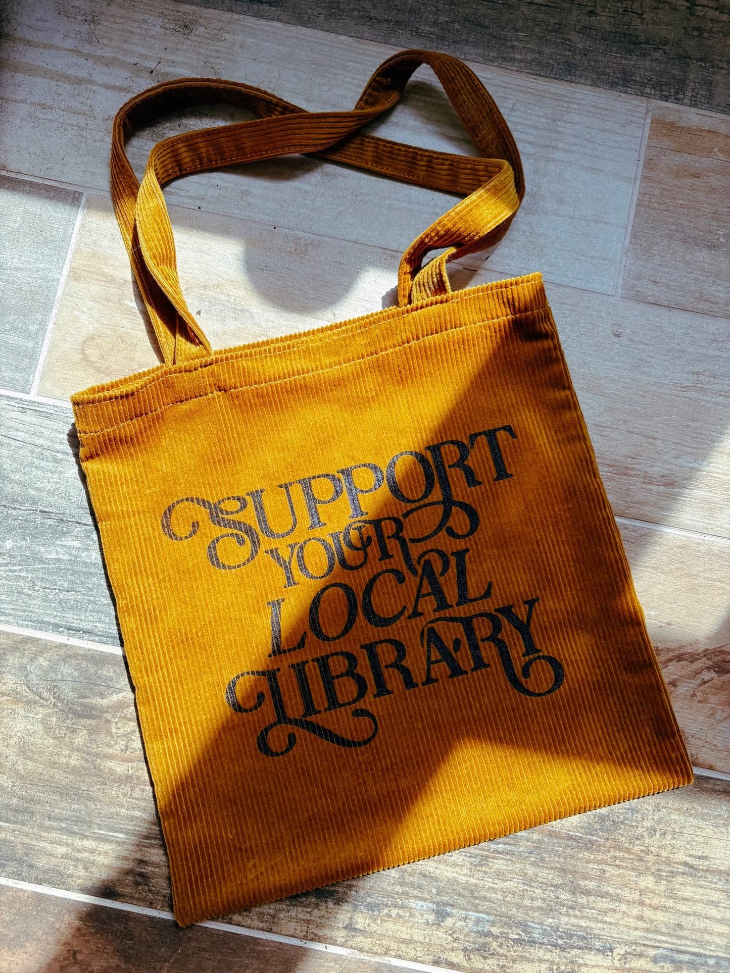 Support Your Local Library Corduroy Tote | Made by Kayli Co.