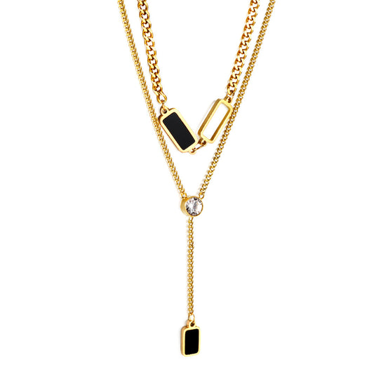Monochrome Diamond Drop Chain