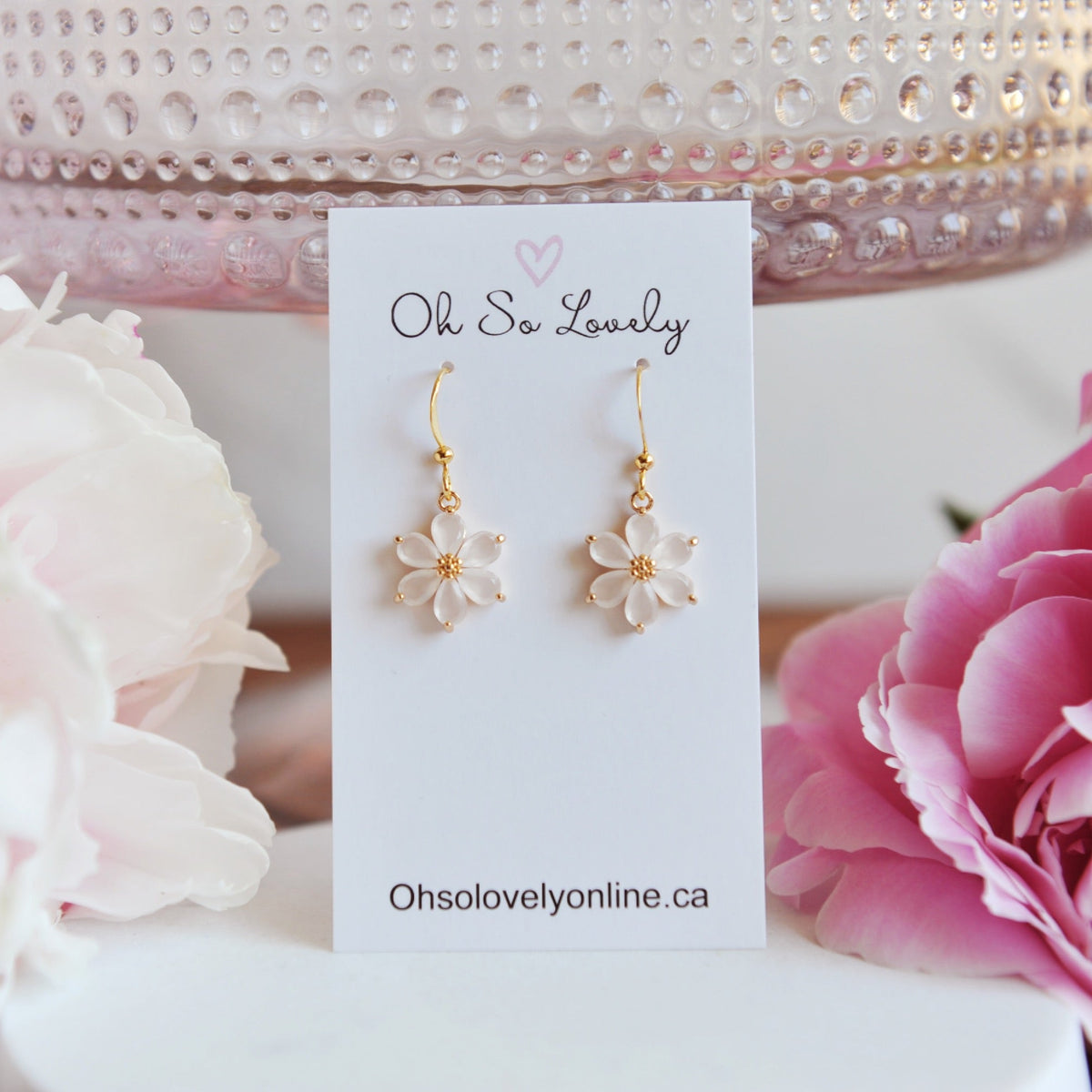 CHARLOTTE, Beautiful Flower Dangle Earrings