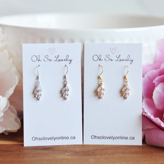 PAISLEY Petite crystal leaf earrings
