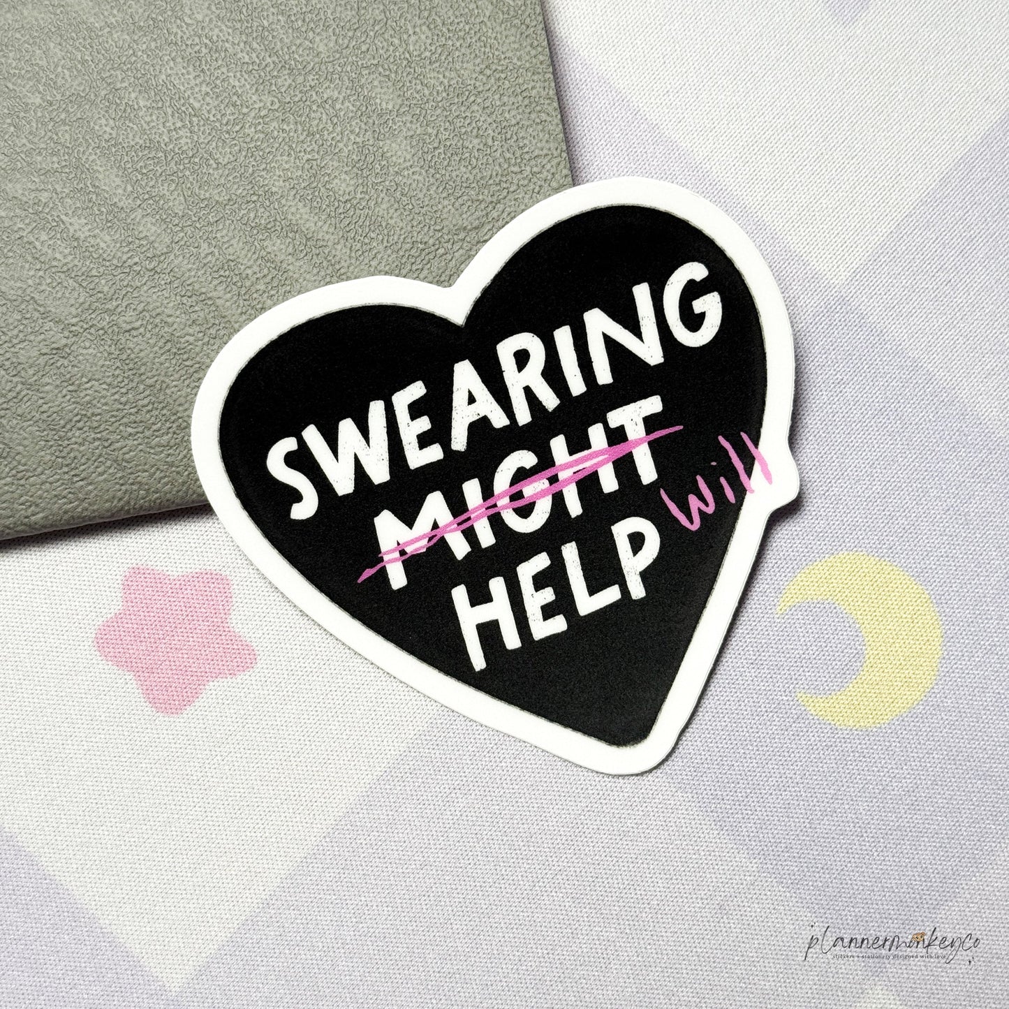 Swearing Might Help Vinyl Die Cut Sticker | Matte