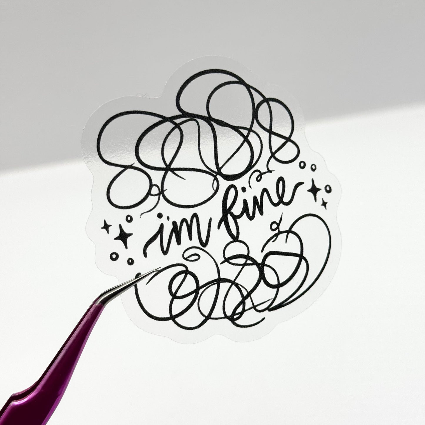 I'm Fine Vinyl Die Cut Sticker | Transparent