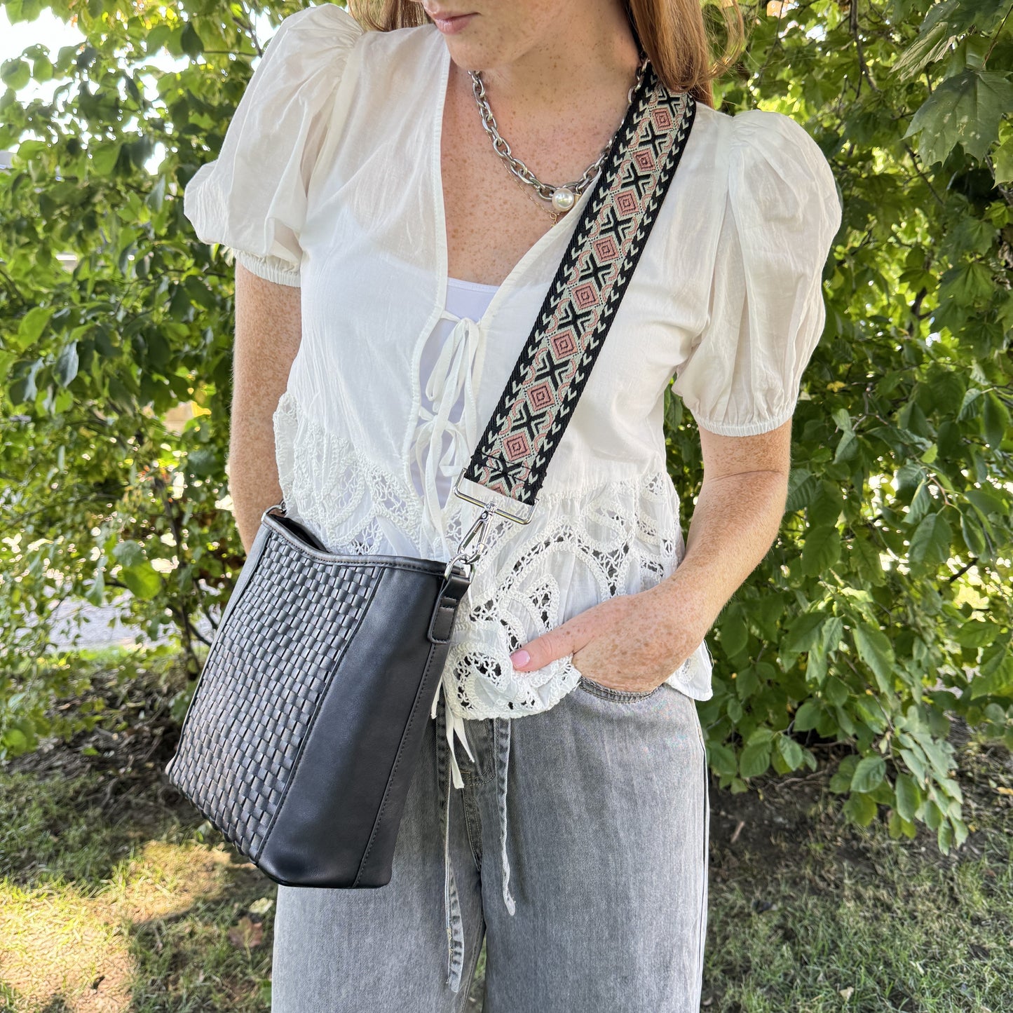 Stevie Woven Strap- chrome