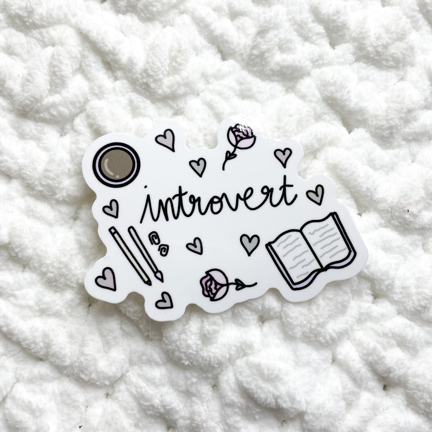 Introvert VINYL Die Cut Sticker | Matte White