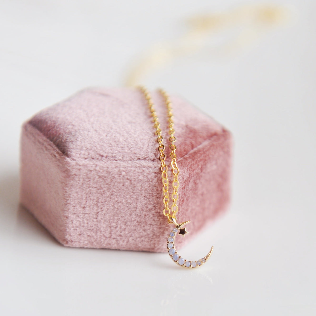REESE Opal Moon Necklace