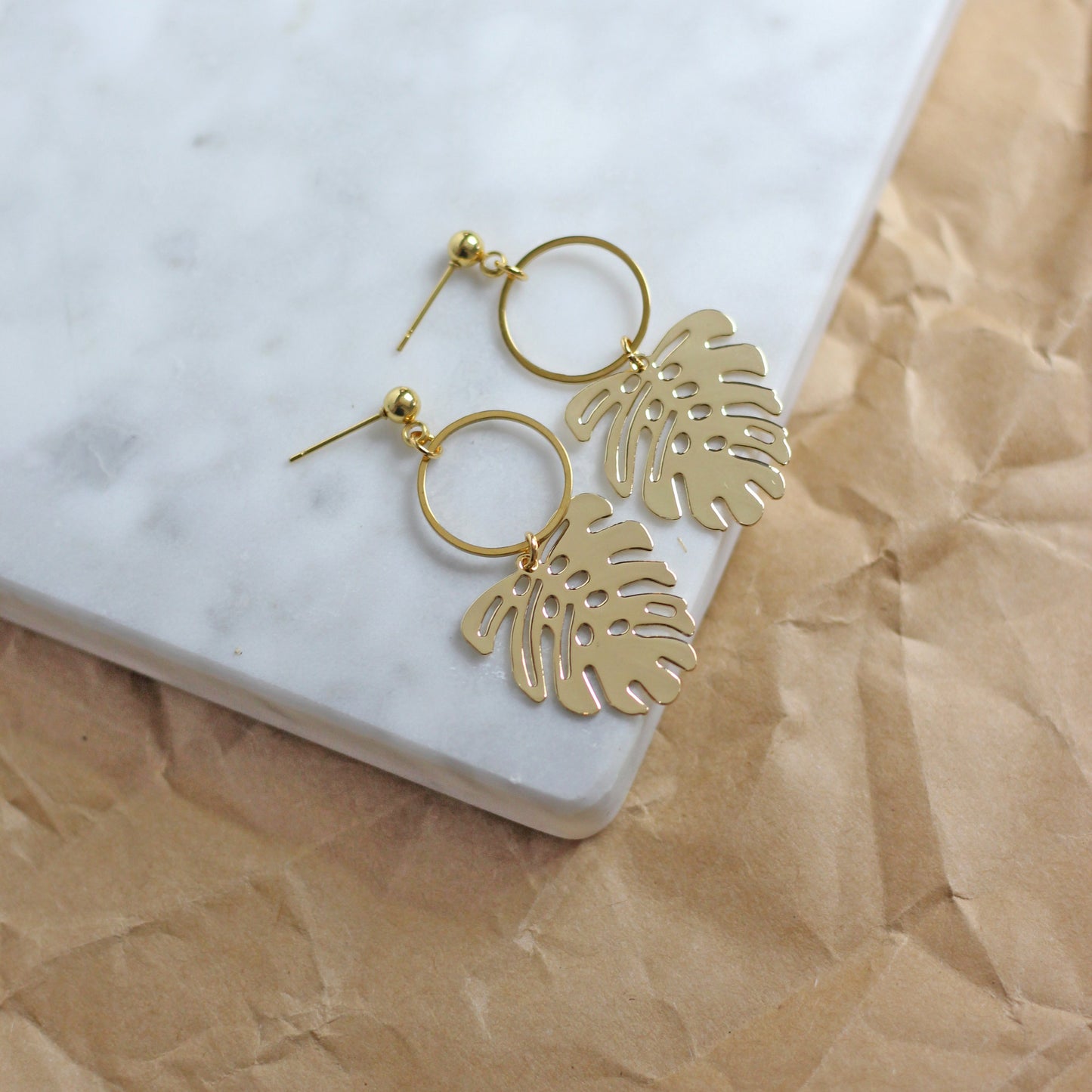 Monstera Leaf Earrings