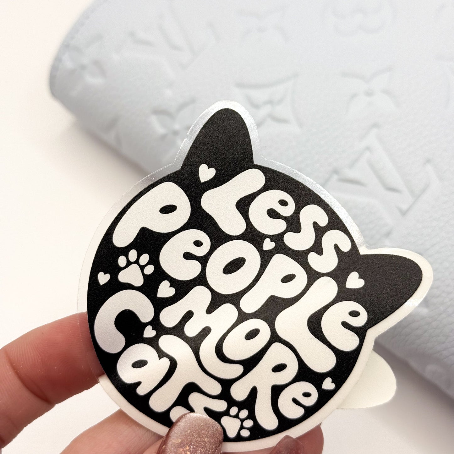 Less People More Cats Vinyl Die Cut Sticker | Matte