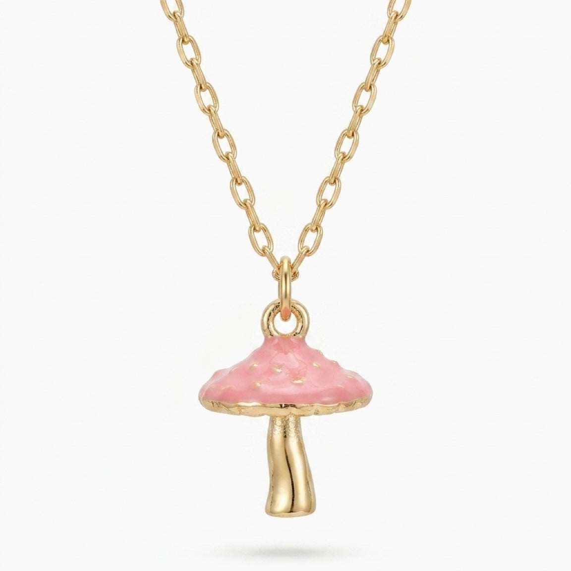 Pink Shroomin Charm Necklace