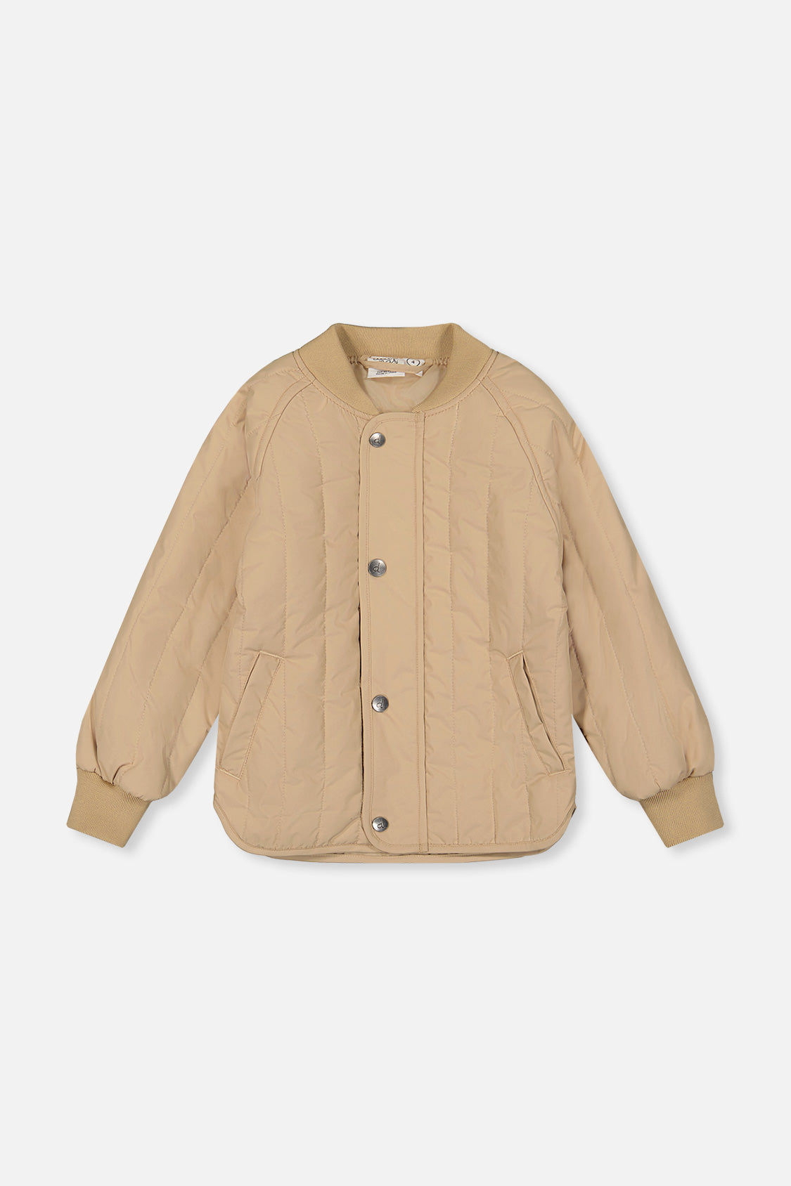 Quilted Raglan Sleeve Jacket Beige