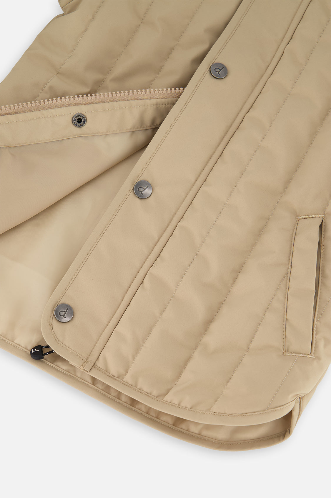 Quilted Raglan Sleeve Jacket Beige