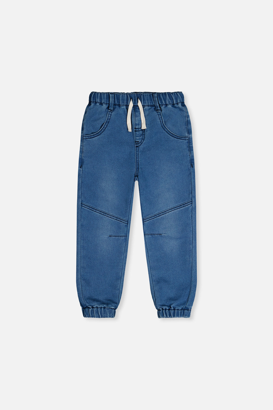 French Terry Denim Jogger Pants Light Blue