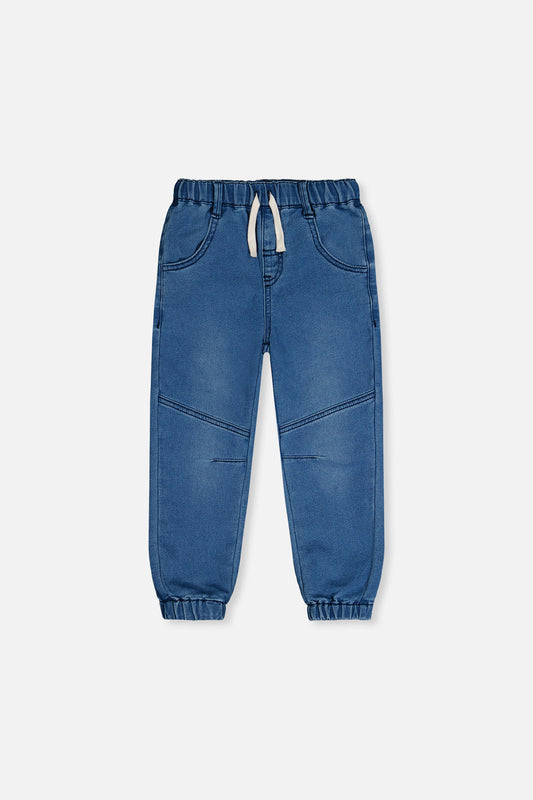 French Terry Denim Jogger Pants Light Blue