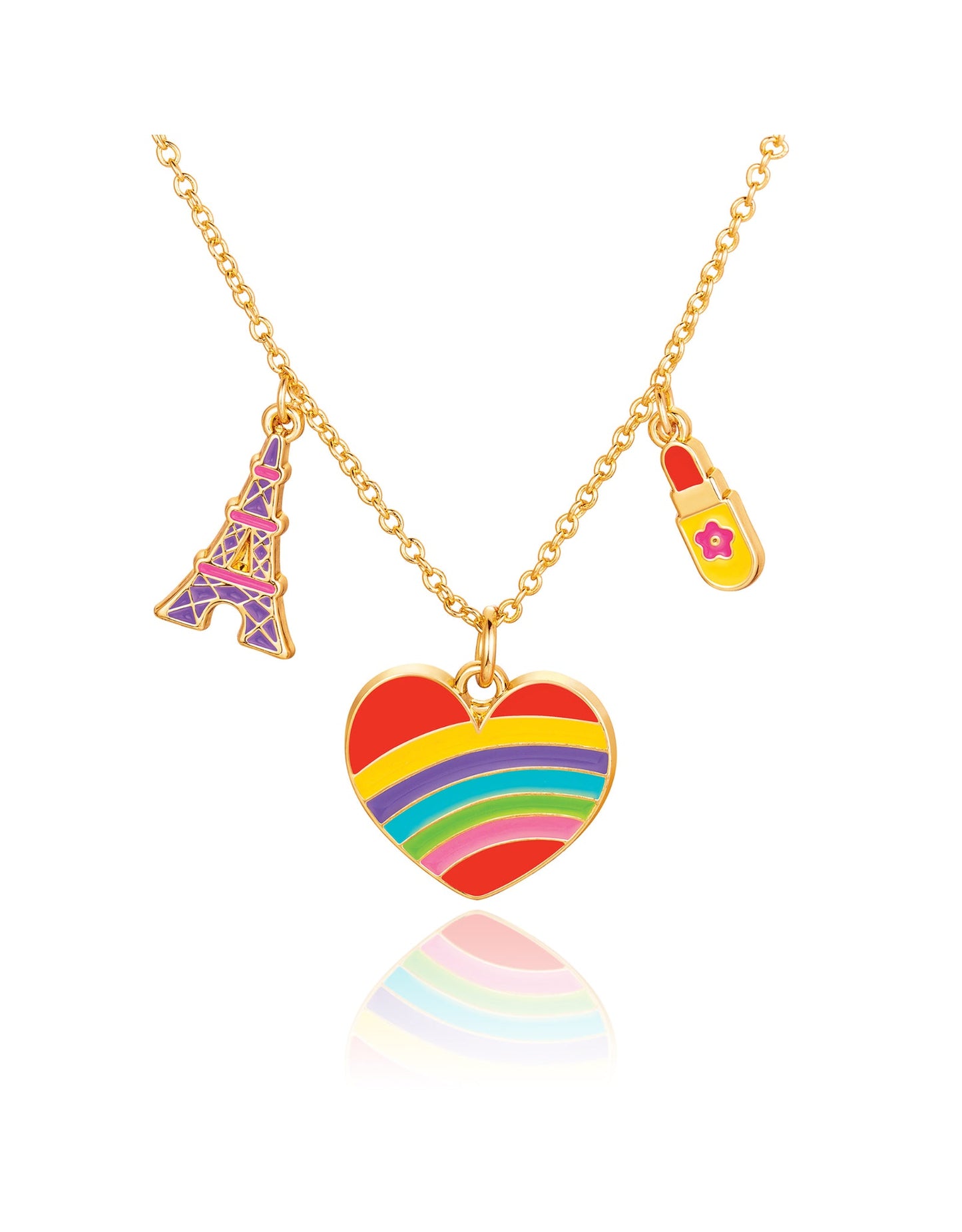 Necklace and Earring Gift Set - Rainbow Heart - Girl Nation