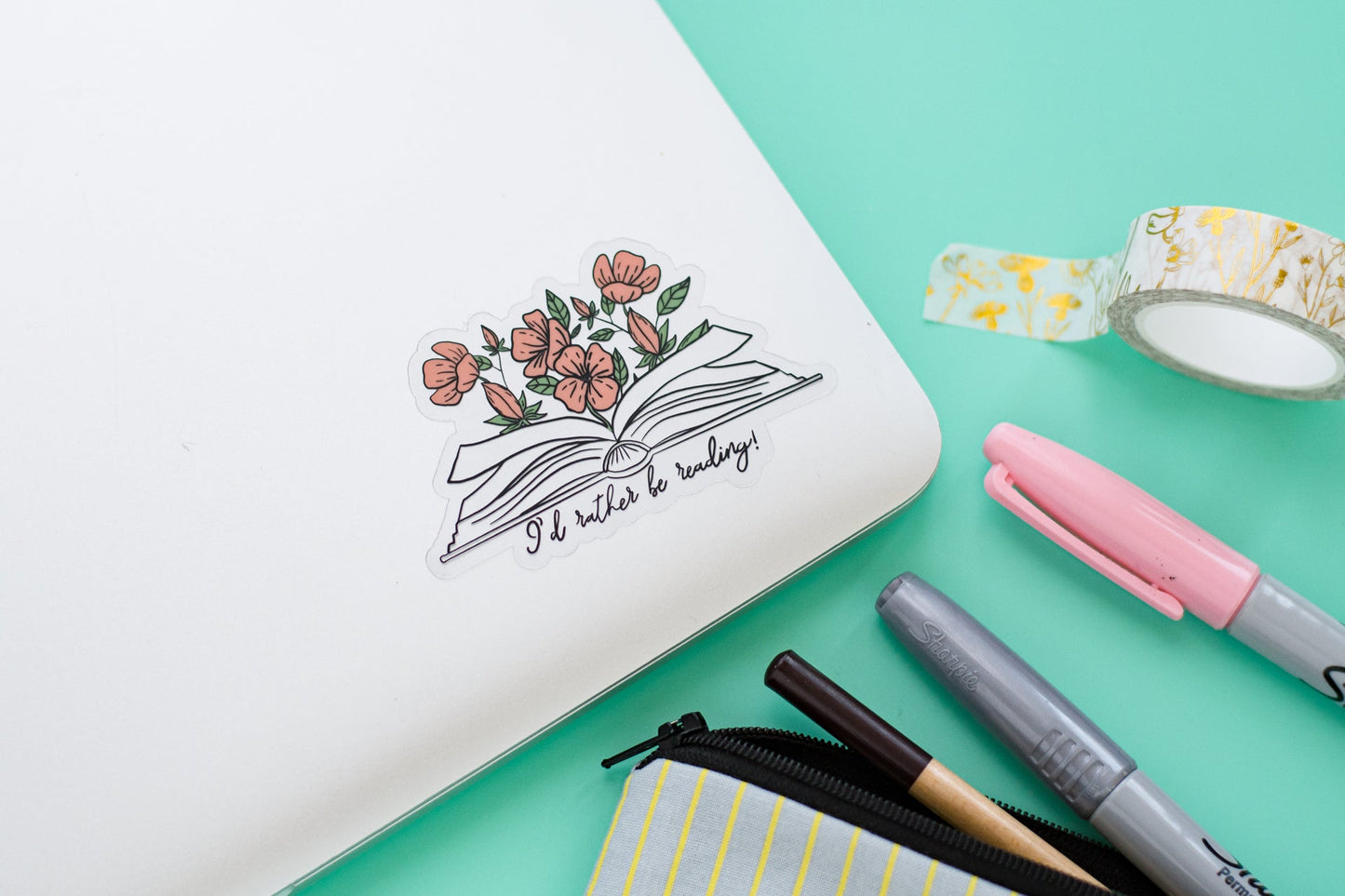 I'd Rather Be Reading Clear Matte Sticker