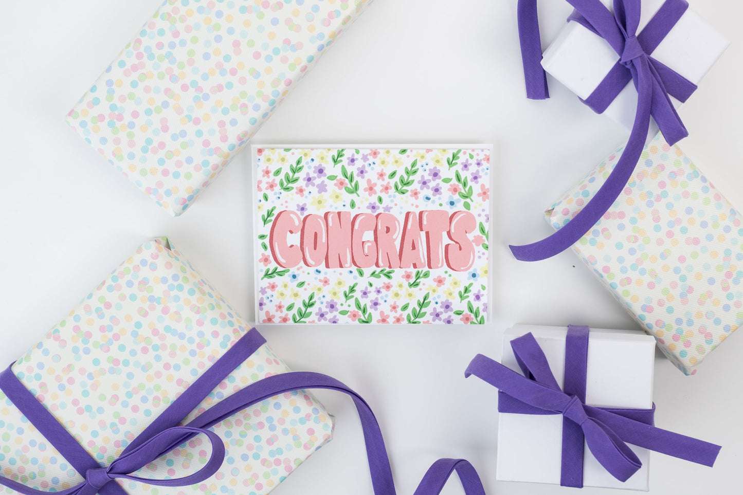 Congrats! (Floral) - Greeting Card