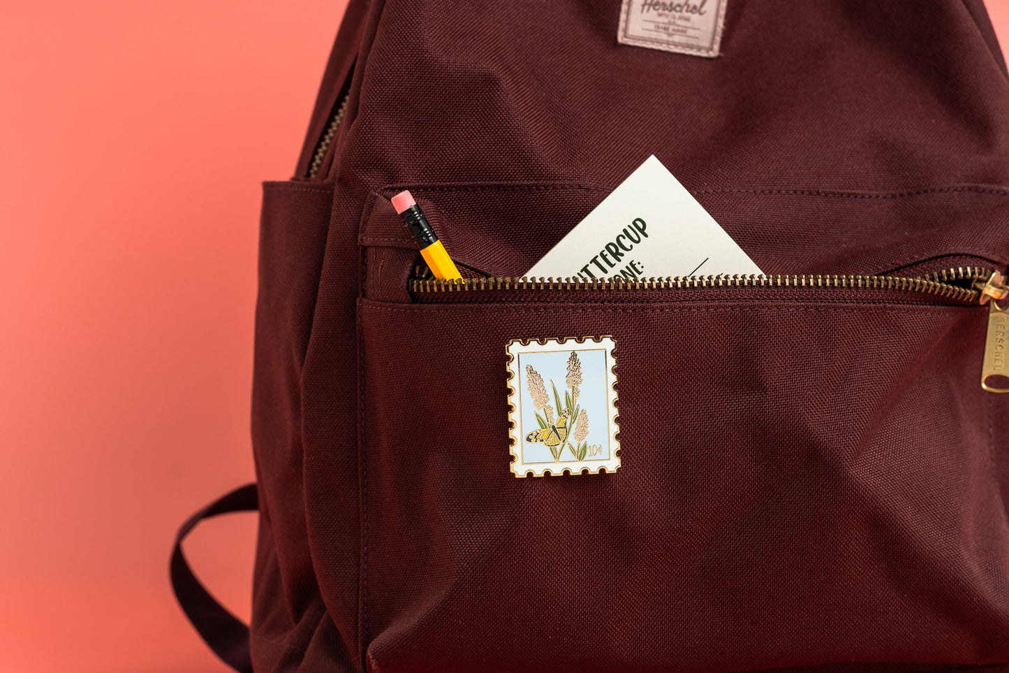 Lavender Postage Stamp Enamel Pin