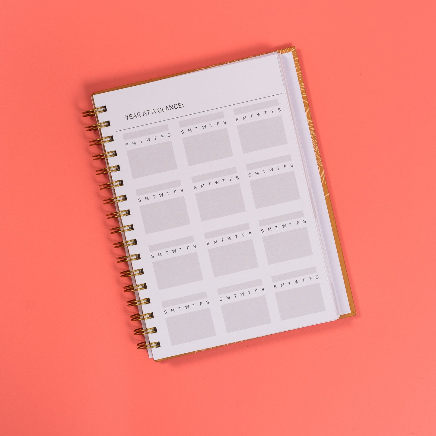 Golden Sunflower 12 Month Undated Planner