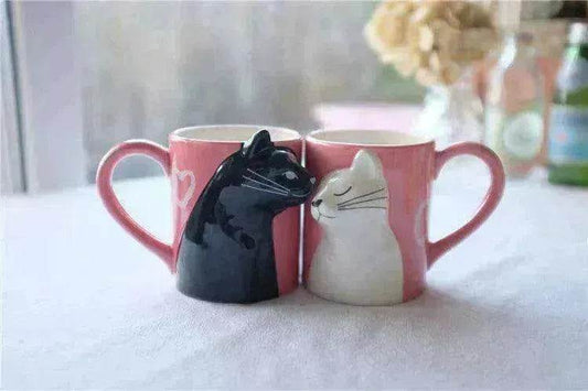 Kiss Cat Coffee Couple Mugs