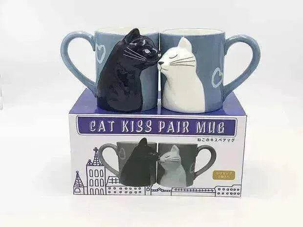 Kiss Cat Coffee Couple Mugs