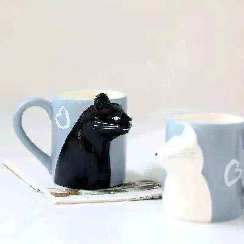 Kiss Cat Coffee Couple Mugs