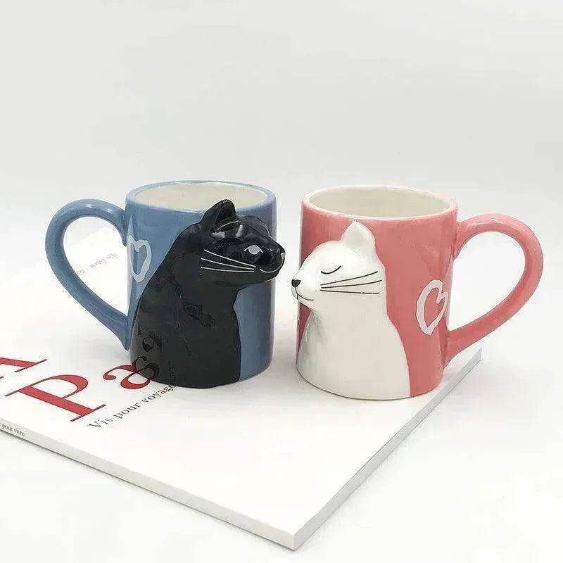 Kiss Cat Coffee Couple Mugs