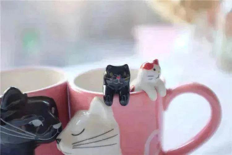 Kiss Cat Coffee Couple Mugs