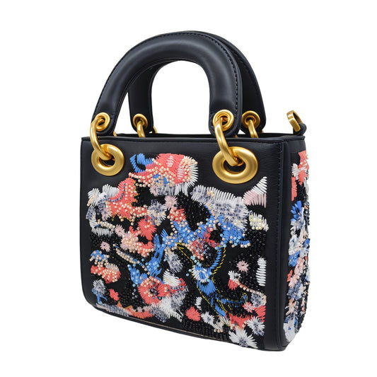 Sahi London Spring Bloom Black Floral Handbag