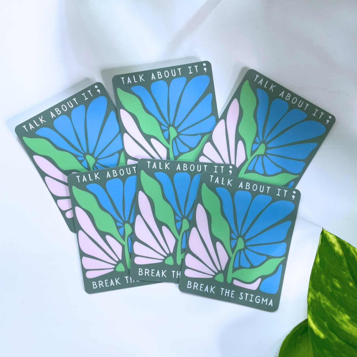 Mental Health Awareness Sticker - Talk about it; Break the Stigma