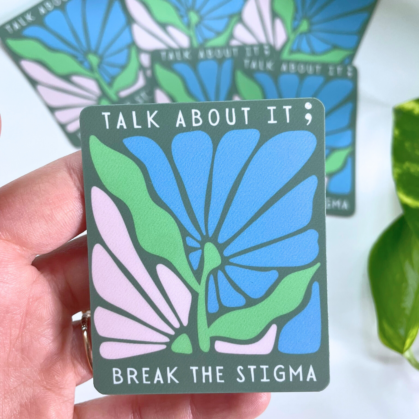 Mental Health Awareness Sticker - Talk about it; Break the Stigma