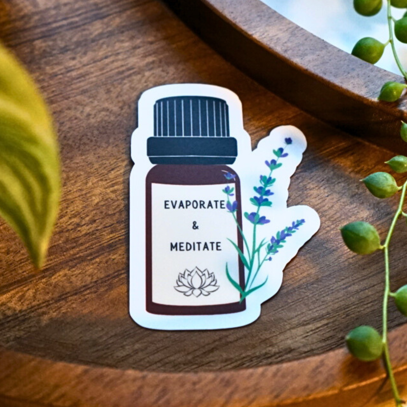 Evaporate and Meditate Essential Oil Sticker