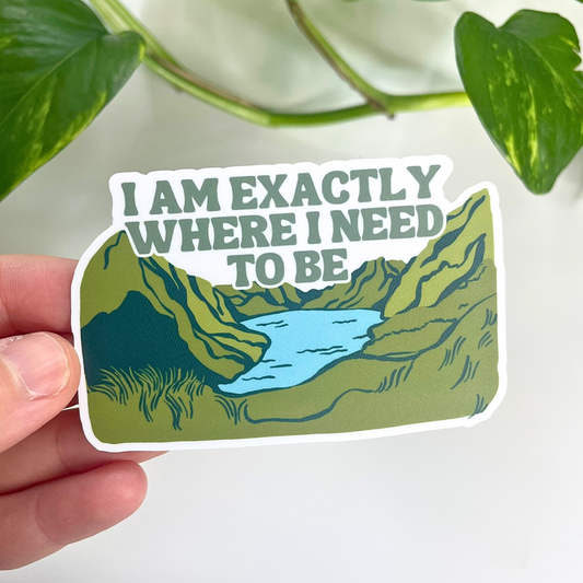 Mental Health Reminder Sticker | I am Exactly Where I Need to Be
