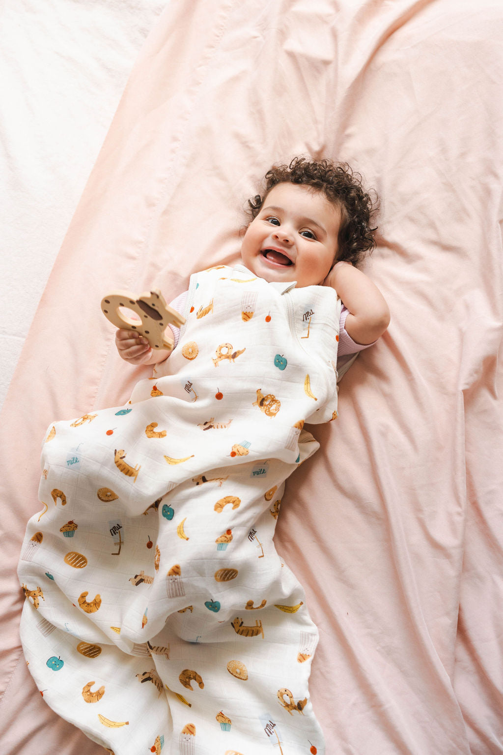 Baby Bamboo Muslin Sleep Bag 0.5 TOG - French Breakfast