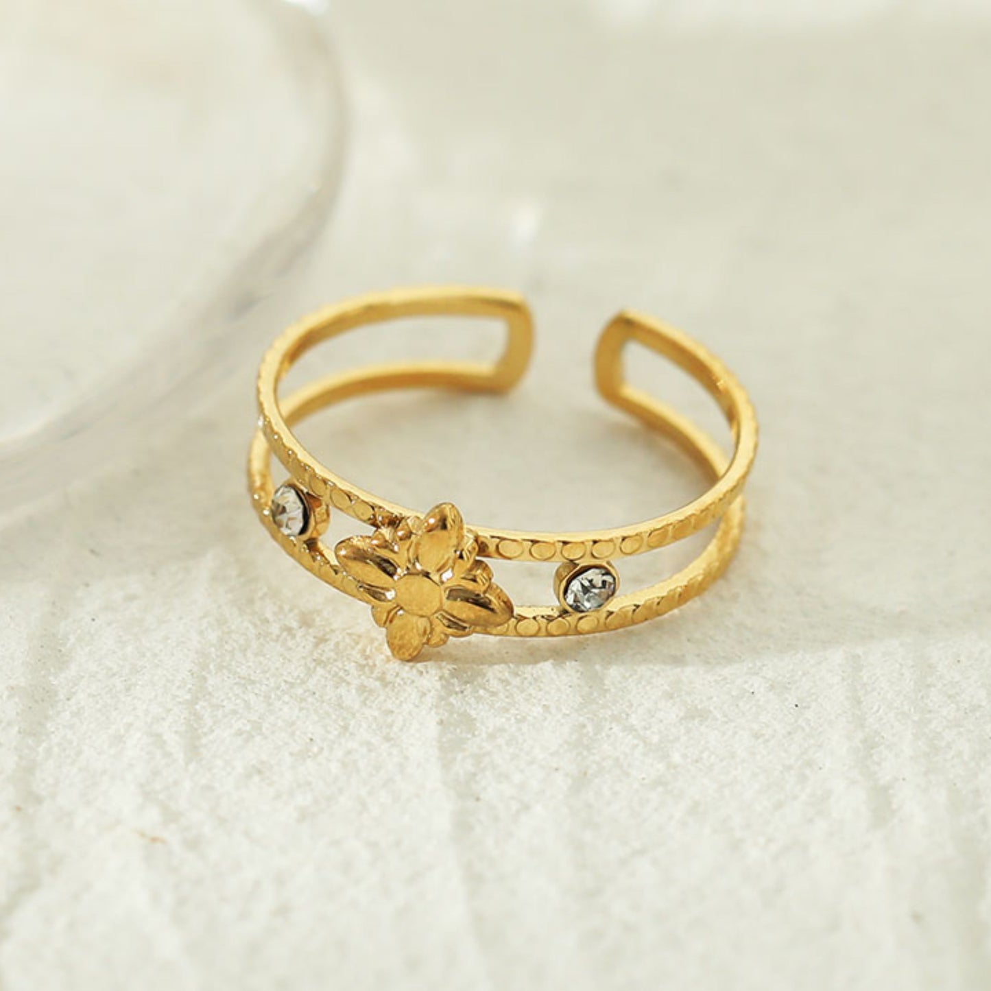 MICHELE Gold:  Vintage Inspired Double Stacked Ring