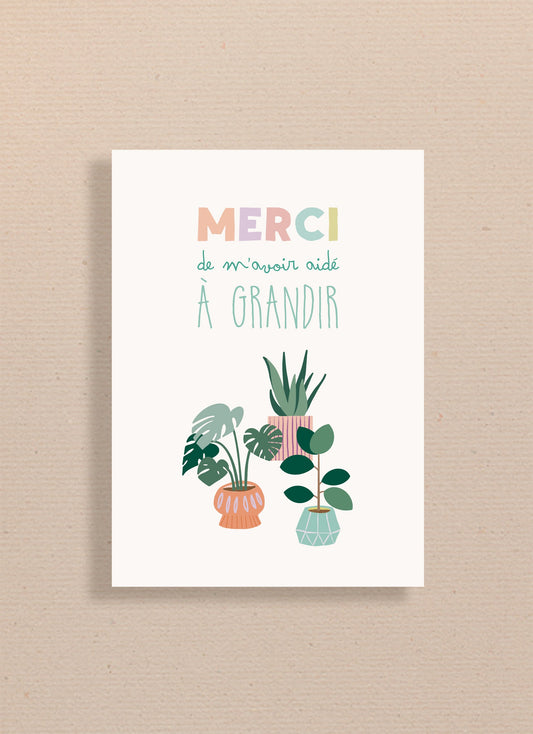 Carte de remerciement éducatrice ou enseignant(e)