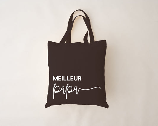 Sac réutilisable noir - papa manuscrit