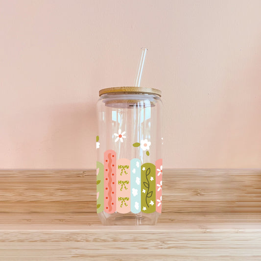 Verre boho - Bibliothèque printanière