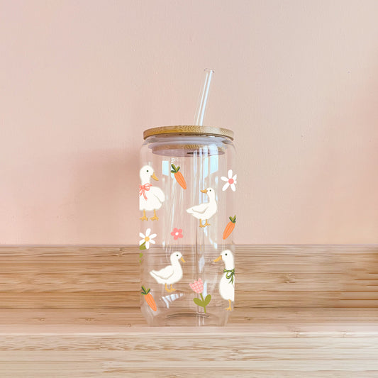 Verre boho - Oies blanches