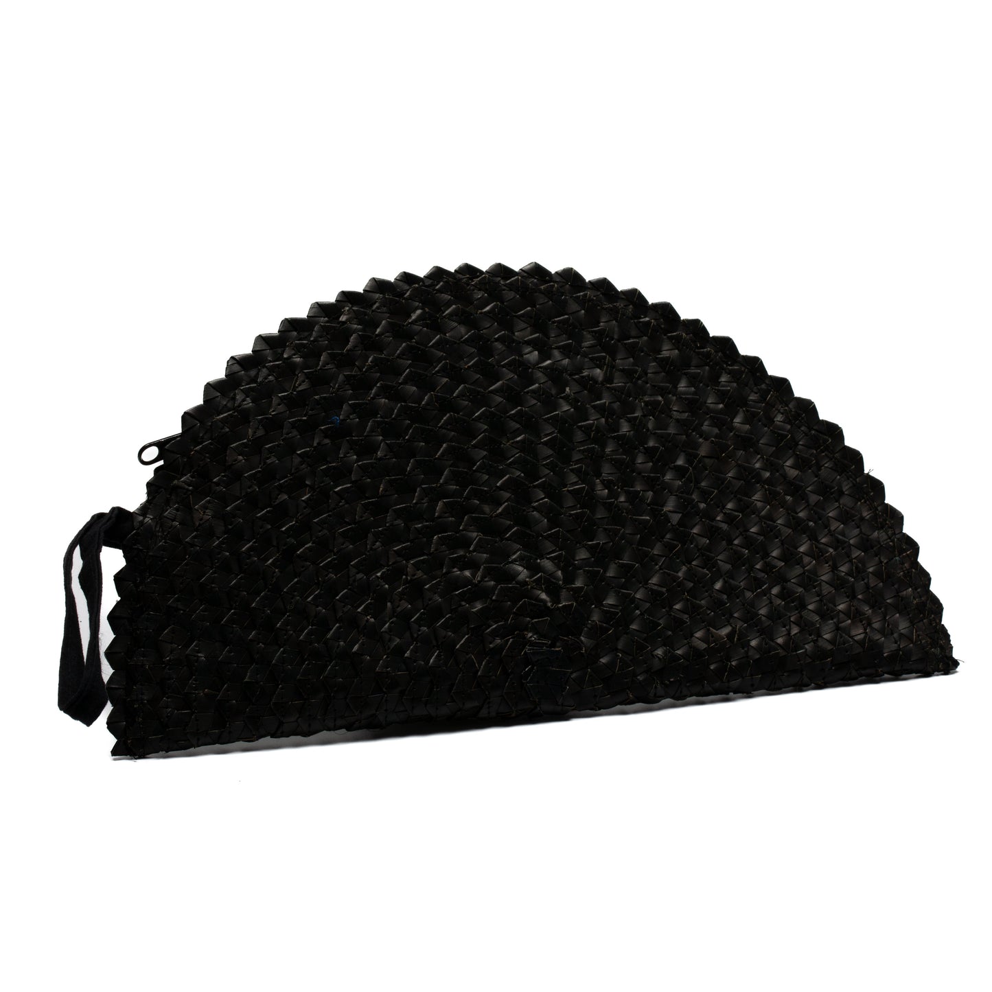 Pandan Leaf Half Moon Clutch Purse - Black