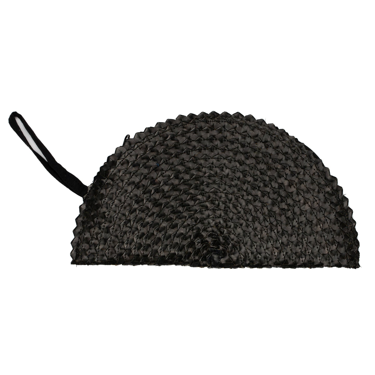 Pandan Leaf Half Moon Clutch Purse - Black