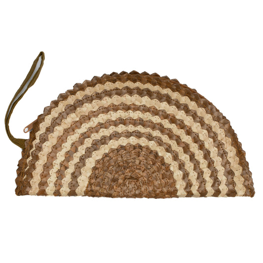 Pandan Leaf Half Moon Clutch Purse - Naturals Mix
