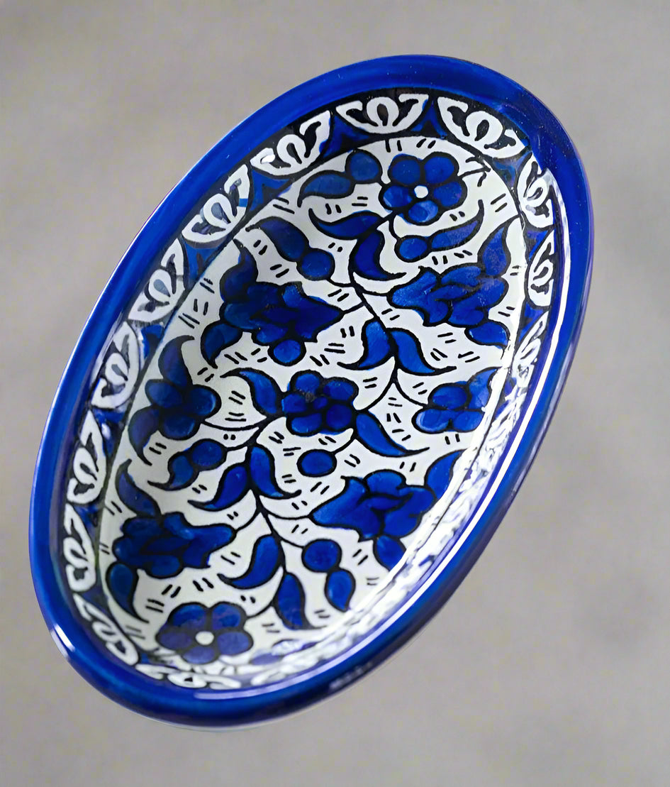 Oval Side Dishes | Hand-Painted Palestinian Ceramic