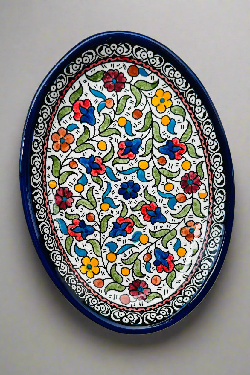 Oval Side Dishes | Hand-Painted Palestinian Ceramic