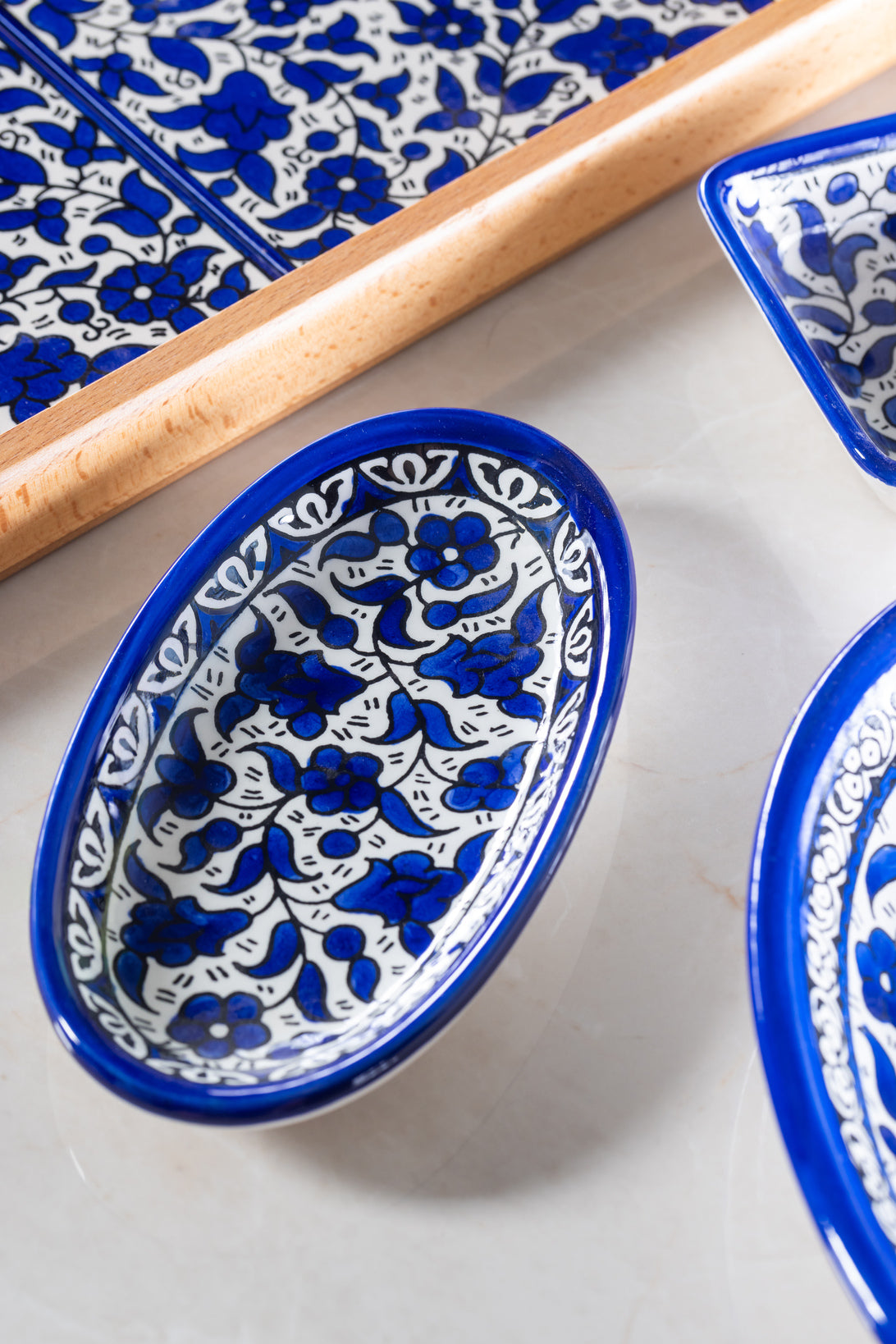 Oval Side Dishes | Hand-Painted Palestinian Ceramic
